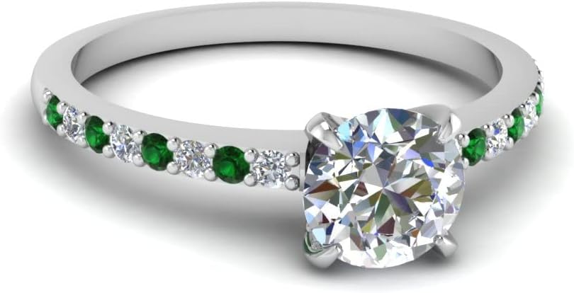 Choose Your Gemstone Delicate Diamond CZ Engagement Ring Sterling Silver Round Shape Petite Engagement Rings Matching Jewelry Wedding Jewelry Easy to Wear Gifts US Size 4 to 12