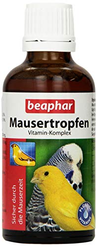 BEAPHAR - Mausertropfen Vitamin-Komplex - Nahrungsergänzungsmittel Für Vögel - Mit Vitamin A, C, D3, E, K, B-Komplex - Unterstützt Natürliche Abwehrkräfte, Fördert Sprech- Und Sangesfreude - 50 ml