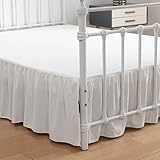 xuan dian Bed Skirt Queen Size Ruffled Bed Skirt with Split Corners, 12 Inch Drop Dust Ruffle Bed Skirt with Platform, Ivory, Queen - 12' Drop
