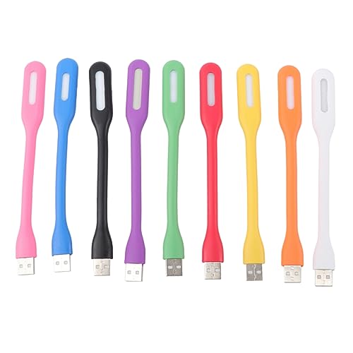 Housoutil 10 Pack Led Night Light Flexible Reading Lamp Eye Protection Portable for Laptop Pc Notebook Power Bank