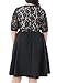 Nemidor Women's Half Sleeves V-Neckline Lace Top Plus Size Cocktail Party Swing Dress (Black, 20W)