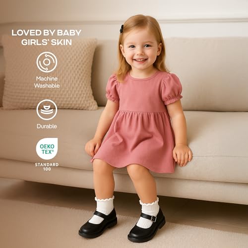 COOLMATE GLOBAL 6 Pairs Toddler Ruffle Socks for Girls Baby Grip Socks Non Slip Cute Grippy Frilly2