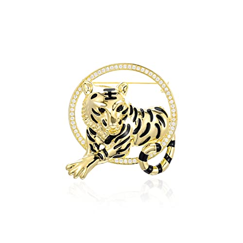Broche de mode tigre doré l'accessoire idéal pour vos soirées