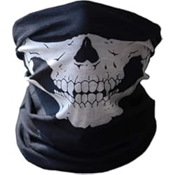 Casco De Calavera Koedu - Braga de cuello, diseño de calavera Softair para moto blanco