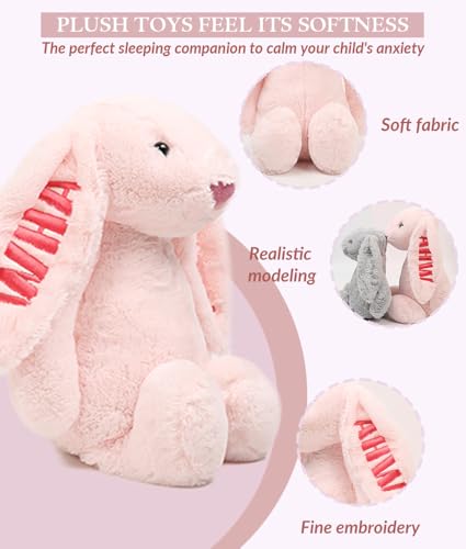 personalized baby gifts bugmkcs bunny stuffed animal for babies with embroidered child39s name handmade custom plush rabbit toy for girl boy customized cute baby gift for newborn kid children39s day