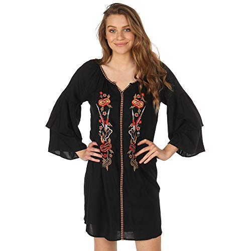 Wrangler Western Fashion Bell Sleeve Dress Black XL