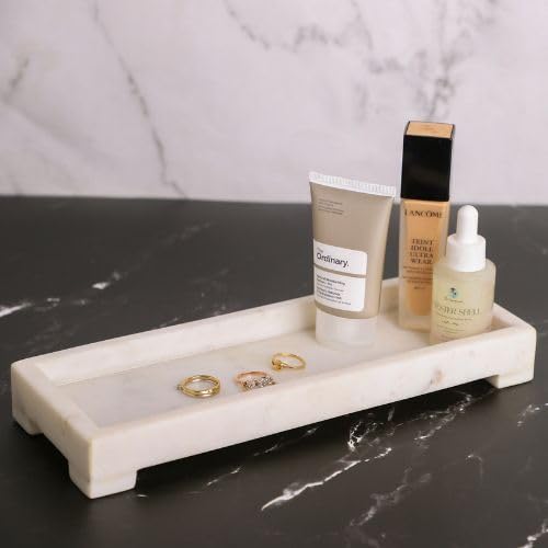 Dreamy Walls 100% Natural Marble Tray - Indian White Marble Serving Tray for Kitchen Countertop, Bathroom, Vanity - Decorative Organizer Perfume Tray for Jewellery - 2.5" x 28.5" x 10.3" (B0CJC4KY9J) Amazon Price History, Amazon Price Tracker