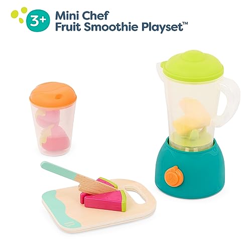B. Toys BX2230Z Mini Chef - Fruity Smoothie Playset- Pretend Play Smoothie Play Set – Toy Blender & Play Kitchen Accessories – Play Food, Cup, Cutting Board, Knife – Role-Play Toys For Kids thumb #3
