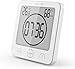 LCD Numérique Horloge De Douche, Horloge De Salle De Bains Imperméable Douche Horloge Minuterie Température Humidité Mur Douche Horloge Cuisine Minuteur (White)