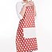 Grembiuli Rossi Blu for Le Donne Polyester Diamond Lattice Dots Stampa Grembiule Impermeabile con Ampia Tasca Abbigliamento da Lavoro Moda (Color : Red Dots, Size : About 78x68cm)