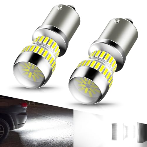 AUXITO 1156 LED Bulb White 7506 BA15S P21W LED Light Replacement with Projector for Backup Reverse Tail Brake DRL Turn Signal Parking Light Pack of 2