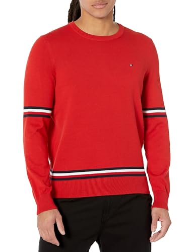 Tommy Hilfiger Men's Essential Signature Stripe Crewneck Sweater