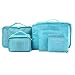 Produktbild Sqiuxia 6 wasserdichte Reise-Aufbewahrungstaschen, Packwürfel, Vorteilsset für Reisegepäck, Organizer, Tasche, Kompressionsbeutel, Kleidung, Koffer, blau