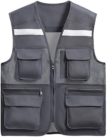 Liveinu Adult High Visibility Vest Heavy Duty Traffic Safety Vest Breathable with Reflective Strips and Pockets