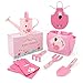 Produktbild Hortem Metall Kindergarten-Set, 7 PCS Kindergarten-Set mit Handwerkzeugen, Gartentasche, Kindergartenhandschuhen, Kinderschürze und Gießkanne, Gartengeschenken für Kinder Kleinkinder (Flamingo Pink)