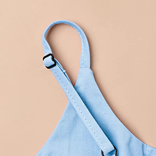 Toddler Girl Clothes Baby Adjusatble Strap Sleeveless One-Piece Romper Ruffle Summer Pocket Jumpsuit 6 months to 5T4