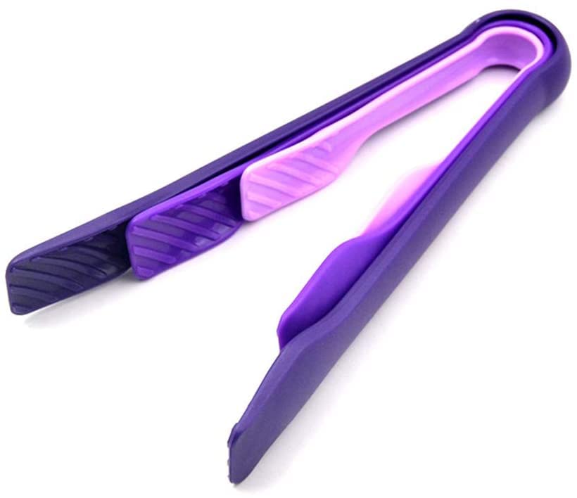 Pince à Nourriture avec poignée pour Buffet, Barbecue, ustensile de Cuisine, ustensile de Service, ustensiles de Cuisine, Outils à Pain, Violet