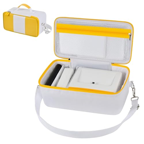 Carrying Bag Compatible with KODAK Dock Plus 4PASS/ 4x6”Portable Instant Photo Printer, Storage Holder for Cartridge Refill/Photo Paper Tray/Charger Accessories, with Adjustable Shoulder Strap (White)