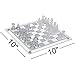 Gamie Premium Glass Chess Set, 10 Inch - Elegant Design - Durable Build - 32 Frosted and Clear Pieces - Felted Bottoms - Easy to Carry - Stable & Fully Functional for Chess Lovers