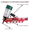BHTOP Mexican Style 9021NS Framing Nailer 21 Degree 3-1/2" with Depth Adjustment Professional Air Nail Gun