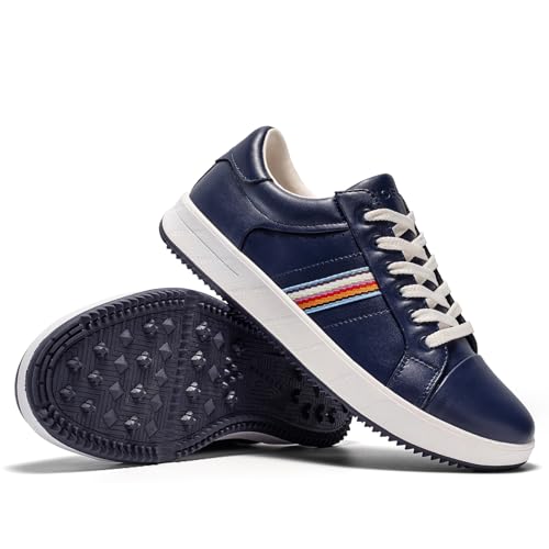 Image of UOFEIY Men's Golf Shoes Professional Spikeless Leather Sneakers Non Slip Low Top Lightweight Breathable Waterproof Golf Club Training
