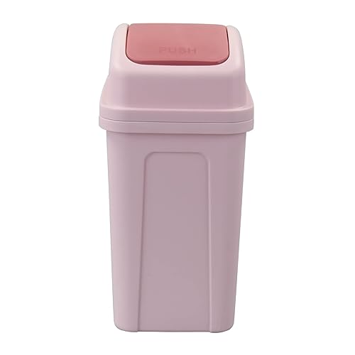 Miniatura 7 de Bote de basura pequeño de 7 L con tapa giratoria, cubo de basura interior de 1.8 galones con tapa (rosa)