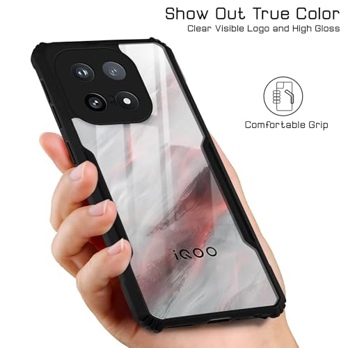 Image of Jkobi Hybrid Back Cover Case for Vivo iQOO 15 5G (Shockproof with Polycarbonate Clear Panel | Professional Black)