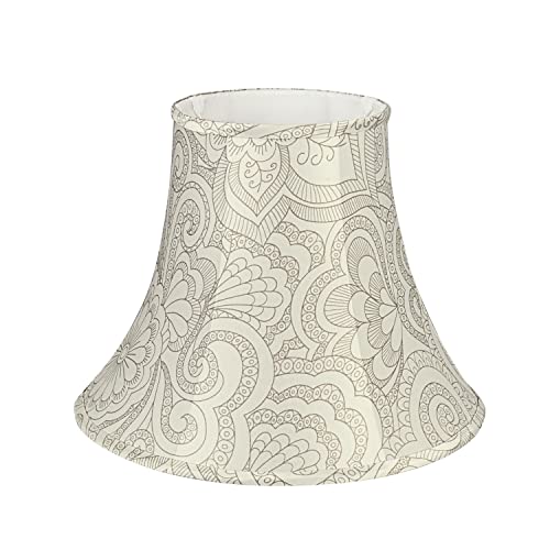 Image of Aspen Creative 58055A Bell Uno Lamp Shade in Cream Floral Pattern, 7 inch Top x 14 inch Bottom x 11 inch Slant Height, Slip UNO 36mm