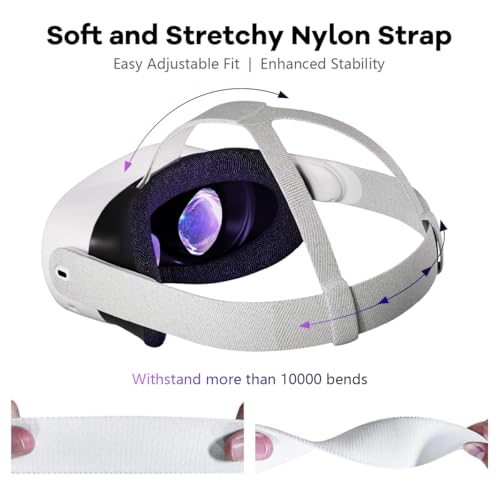 Image of ZORBES Compatible with Meta Quest 3 /3S, VR Headset Head Strap Adjustable VR Headset Stretchy Nylon Webbing Strap for Gaming Snug Fit Enhanced Support Headband