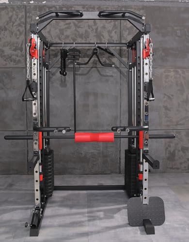 Strongway® Multi Gym Smith Machine with Weights 177KG Weight Stack Included - Multifunction Home Gym Dual Cable Pulley Dip Station Pull Up Bar Strength Training - Image 5