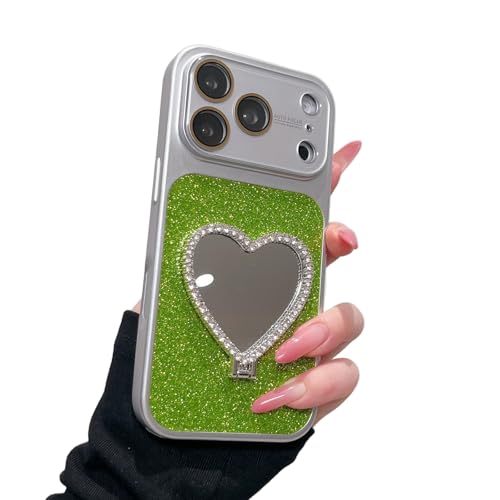 RuimoTuiko �O���b�^�[�L���L���܂肽���݃n�[�g�^�~���[�X�^���h�t���X�}�z�P�[�X for iPhone16pro�p �A�N�����f�� �S��͕ی� 7�F �� ���킢�� �ϏՌ� �J�����ی� �؍� �l�C ���� �X�^���h�@�\ �X�g���b�v�z�[���t�� ��������