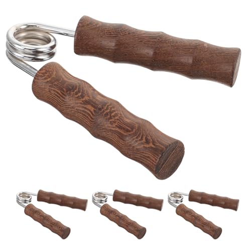 DIYEAH 4 Ejercitadores de Mano de Madera Natural para Entrenamiento de Fuerza y Masaje de Palmas, Pinza de Mano Ergonómica para Gimnasio, Portátil Rehabilitación de Antebrazo