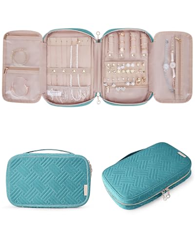 Image of BAGSMART Jewelry Organizer Case Large Travel Jewelry Storage Bag,Teal