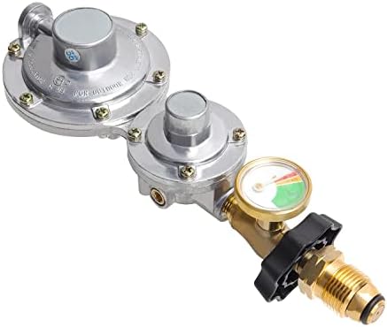 Amazon.com : BMMXBI Two-Stage Propane Regulator Horizontal with Gauge ...