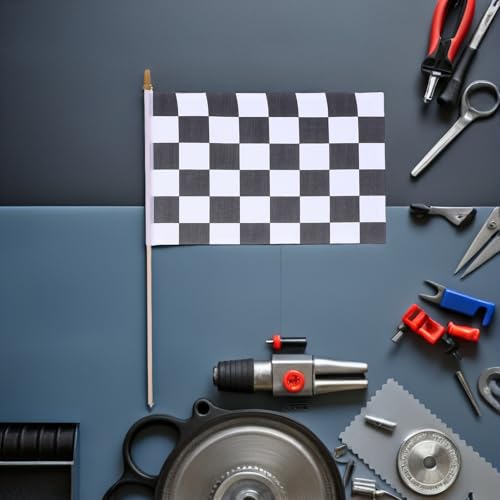 Drapeaux à carreaux de course 40x30 cm pour animer une compétition de karting