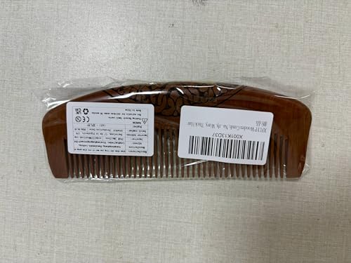 Foto von XFLYP Holzkamm, Kamm aus Natürlichem Pfirsichholz, Nicht Statisch, Haar-Massage, Doppelseitige Gravur, Sowohl für Männer als Auch für Frauen Geeignet