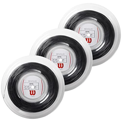 Wilson Corda de tênis Revolve 16 – carretel de 200 m, preta