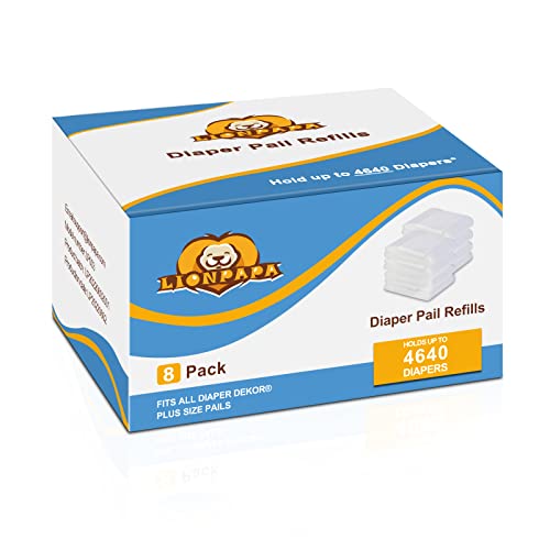 Image of Lionpapa Refills Compatible with Dekor Plus Diaper Pails Pails,8 Pack