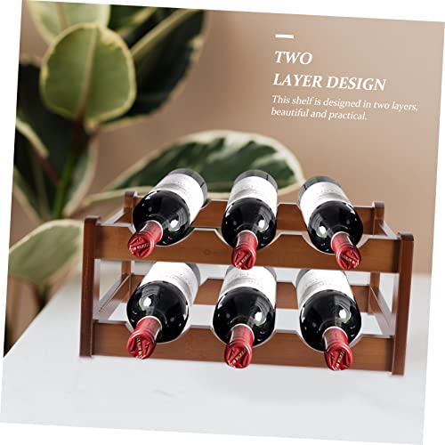 Soporte para botellas de vino PRETYZOOM de madera miniatura 5