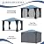 GARTOO 10x12FT Polycarbonate Hardtop Gazebo - Heavy-Duty Gazebo with Breathable Netting & Privacy Curtain, Steel Frame Gazebo for Patio, Porch, Garden, Lawn, Deck, Backyard