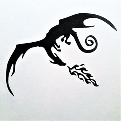Chase Grace Studio Dragon Dragons Vinyl Decal Sticker|BLACK|Cars Trucks Vans SUV Laptops Walls Glass Metal|5.5