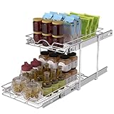 OCG Organizador de armario extraíble de 2 niveles (12.5 pulgadas de ancho x 21 pulgadas de profundidad),estantes extraíbles para organización de gabinete
