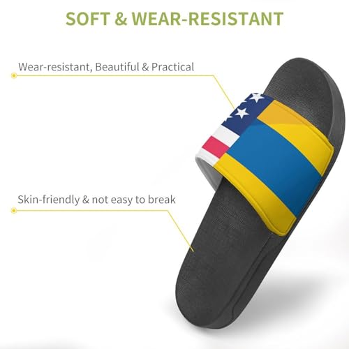 Ukraine And U.S. Friendship Flag House Sandals Non-Slip Bathroom Slippers Beach Summer Shoes for Men Women3