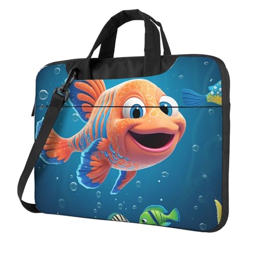 Bolso de hombro para laptop KHiry con diseño de peces miniatura 1