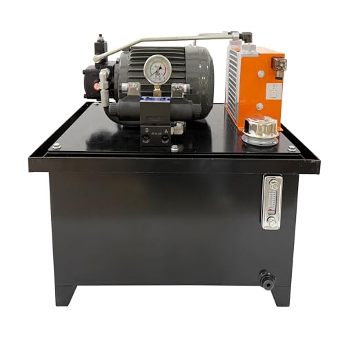 Yokoma Air-Cooled Pump Hydraulic Station Air-Cooled Lift Pump Unit 1015psi Electric Hydraulic Power Pump Unit Power Station with 60L Tank for Machinery and Equipment, 220V Three-Phase