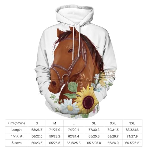 Sweat à capuche cheval UMENG pull chaud et confortable à manches longues taille S