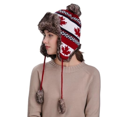 GREUS Winter Knit Pom Pom Beanie Hat with Ear...