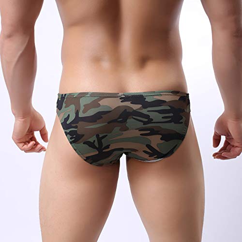 Men's Camo Bikini Briefs Underwear Bulge Pouch Triangle Bikini Panties Camouflag Low Waist Underpants3