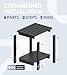 PASAMIC 2-Tier Adirondack Square Outdoor Side Table, HDPE Small Outdoor Table, Patio End Table for Patio, Pool, Backyard, Weather-Resistant (Black)