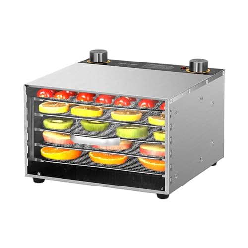 YIWEOG Deshidratadores para alimentos y cecina con temporizador de 24 horas, 5 rejillas de secado, 400 W, 30-90 ℃, deshidratador de frutas y verduras, control de temperatura ajustable y ventana visibl